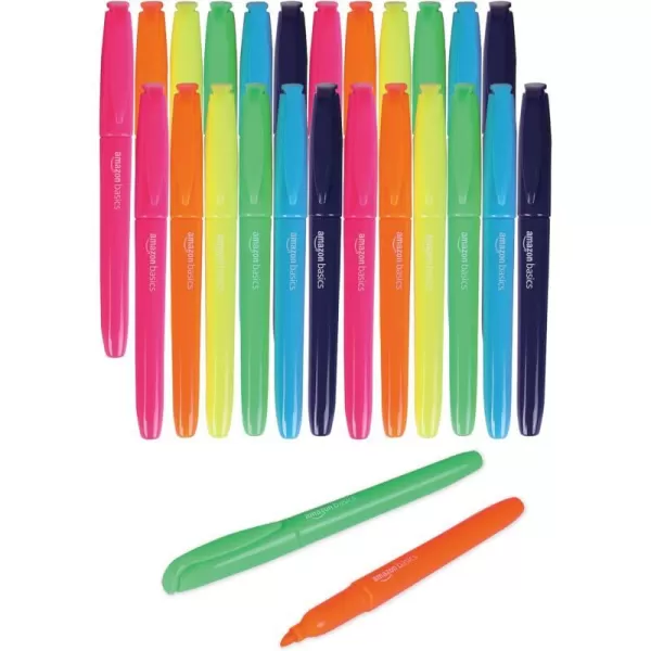 Amazon Basics Chisel Tip Fluorescent Ink Highlighters Assorted Colors  Pack of 1224 Pack