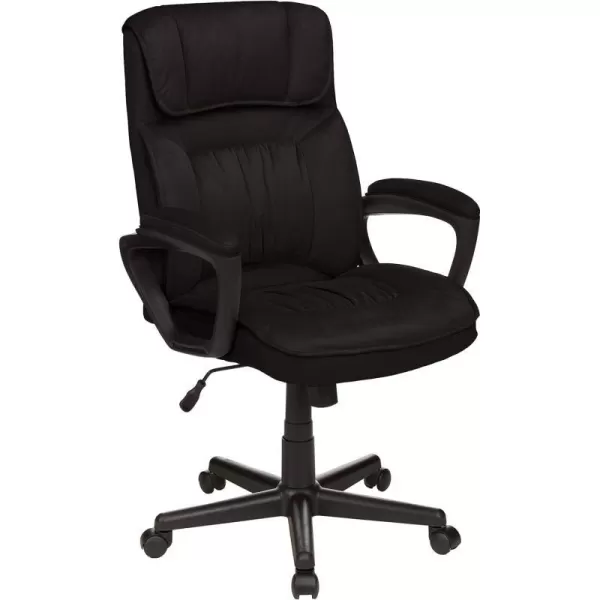 Amazon Basics Classic Office Desk Computer Chair  Adjustable Swiveling UltraSoft Microfiber Lumbar Support 28D x 25W x 435H BlackBlack