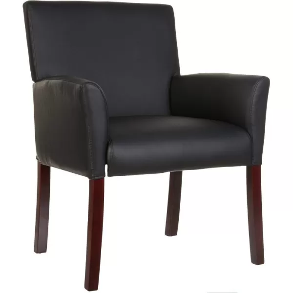 Amazon Basics Classic Reception Office Chair with Mahogany Wood Finish Legs  BlackAmazon Basics Classic Reception Office Chair with Mahogany Wood Finish Legs  Black