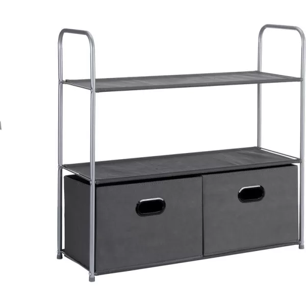 Amazon Basics Closet Storage Organizer with Fabric Bins and Shelves Grey 327 x 122 x 31Amazon Basics Closet Storage Organizer with Fabric Bins and Shelves Grey 327 x 122 x 31