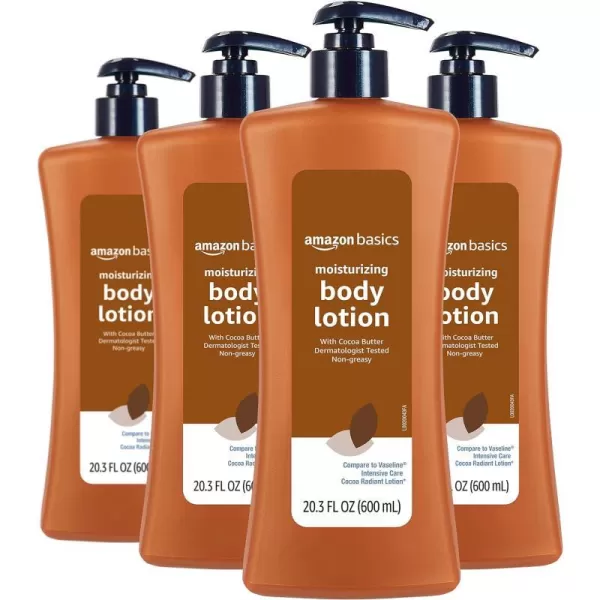 Amazon Basics Cocoa Butter Body Lotion Lightly scented 203 fl oz2030 Fl Oz Pack of 4
