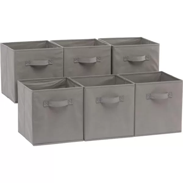 Amazon Basics Collapsible Fabric Storage Cubes Organizer with Handles 105x105x11 Beige  Pack of 6Gray 105x105x11