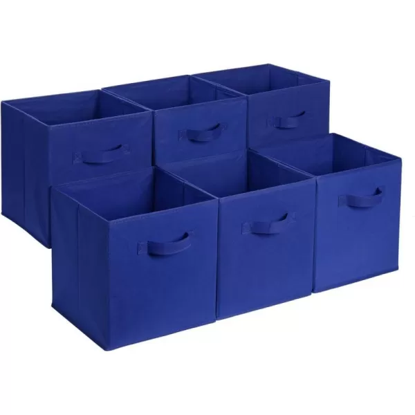 Amazon Basics Collapsible Fabric Storage Cubes Organizer with Handles 105x105x11 Beige  Pack of 6Navy 13x13x13