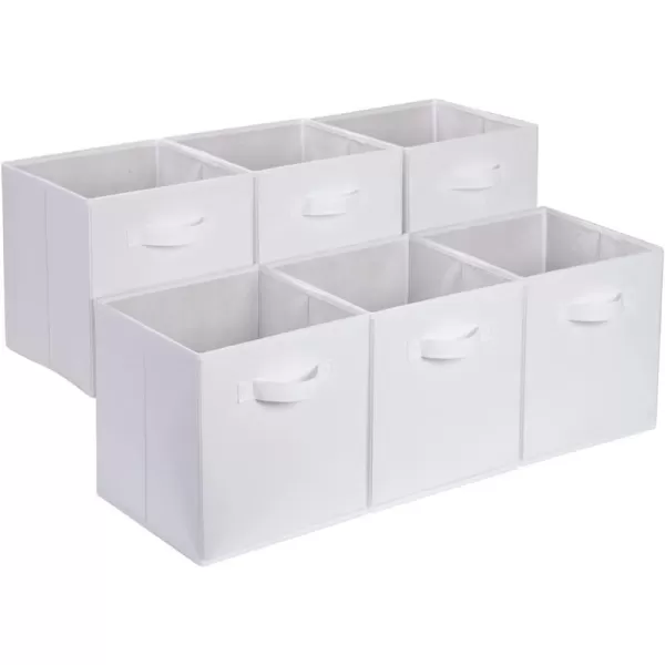 Amazon Basics Collapsible Fabric Storage Cubes Organizer with Handles 105x105x11 Beige  Pack of 6White 105x105x11