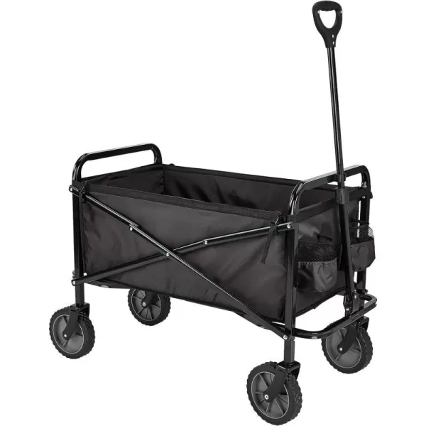 Amazon Basics Collapsible Folding Outdoor Utility Wagon with Cover Bag BlackBlack