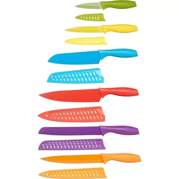 Amazon Basics ColorCoded Kitchen 12Piece Knife Set 6 Knives with 6 Blade Guards Multicolor 1388 x 413 x 138 inchAmazon Basics ColorCoded Kitchen 12Piece Knife Set 6 Knives with 6 Blade Guards Multicolor 1388 x 413 x 138 inch