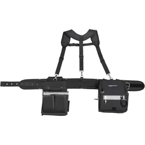 Amazon Basics Combo Tool Belt with 28 Pockets 29 to 46Inch Adjustable WaistCombo Tool Belt