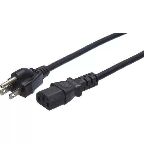Amazon Basics Computer Monitor TV Replacement Power Cord 10 Black10 10Pack Power Cord