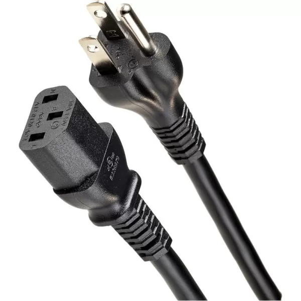 Amazon Basics Computer Monitor TV Replacement Power Cord 10 Black6 1Pack Power Cord