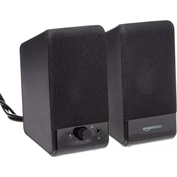 Amazon Basics Computer Speakers for Desktop or Laptop PC  USBPowered BlackUSB