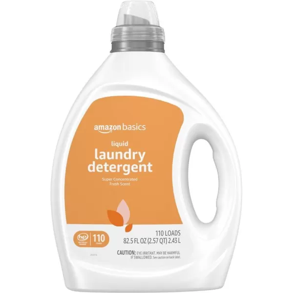 Amazon Basics Concentrated Liquid Laundry Detergent Clean Linen Fresh Scent 110 Count 825 Fl Oz Previously SolimoFresh Scent