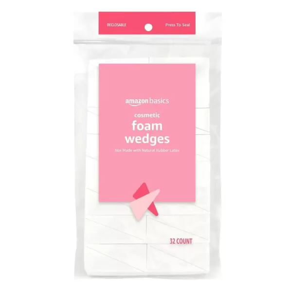 Amazon Basics Cosmetic Foam Wedges 192 Count 6 Packs of 32 White Previously Solimo32 Count Pack of 1