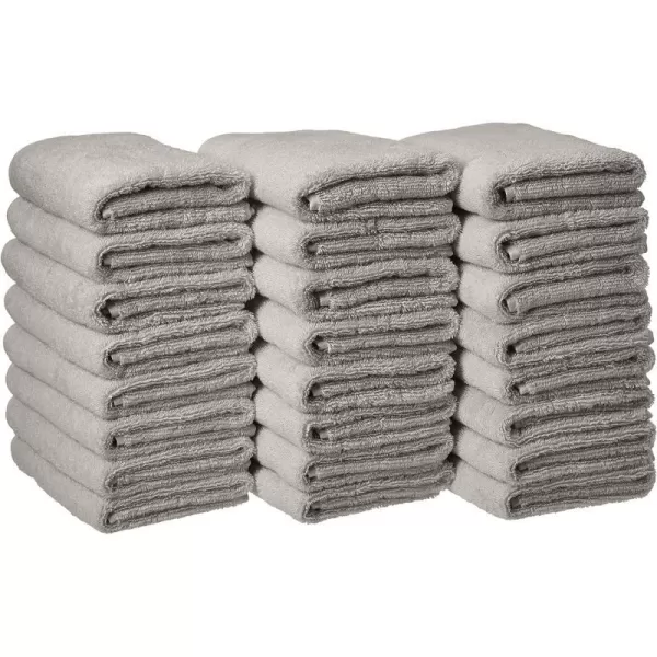 Amazon Basics Cotton Hand Towel 12Pack Gray 16 x 26Gray Pack of 24