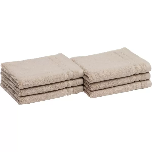 Amazon Basics Cotton Hand Towels Made with 30 Recycled Cotton Content  6Pack Light GrayTaupe Hand Towel Pack of 6