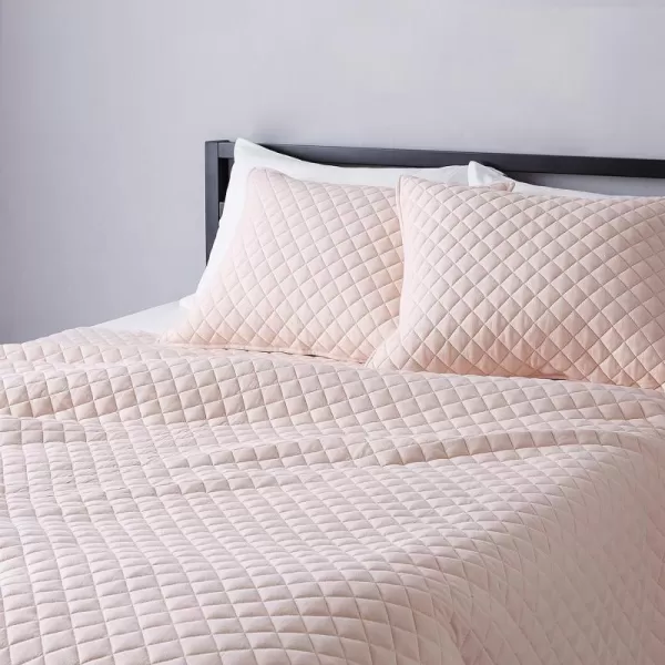 Amazon Basics Cotton Jersey 4Piece Bed Sheet Set King Oatmeal SolidBlush FullQueen Quilt Set