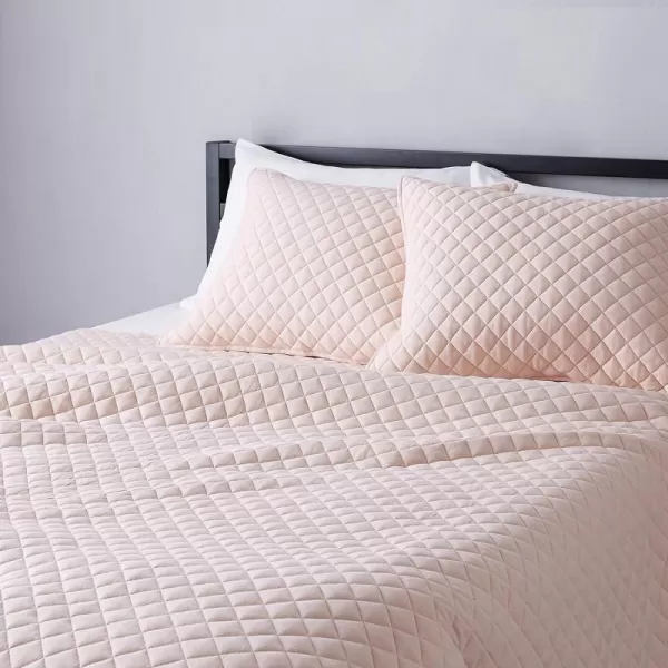 Amazon Basics Cotton Jersey 4Piece Bed Sheet Set King Oatmeal SolidBlush King Quilt Set