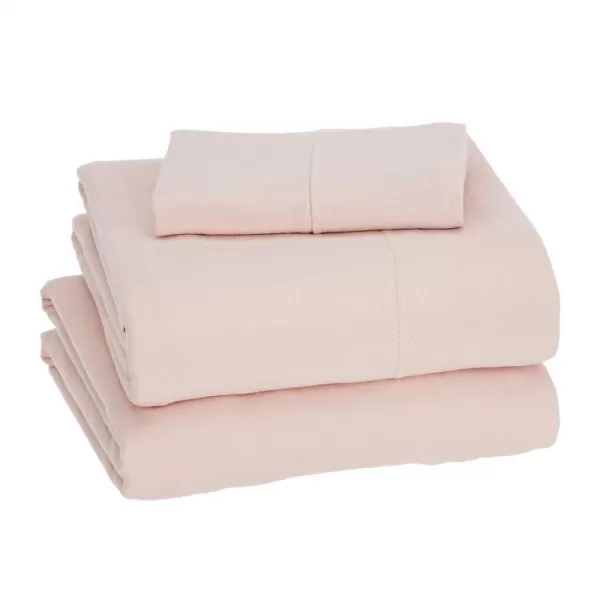 Amazon Basics Cotton Jersey 4Piece Bed Sheet Set King Oatmeal SolidBlush Twin XL Sheet Set