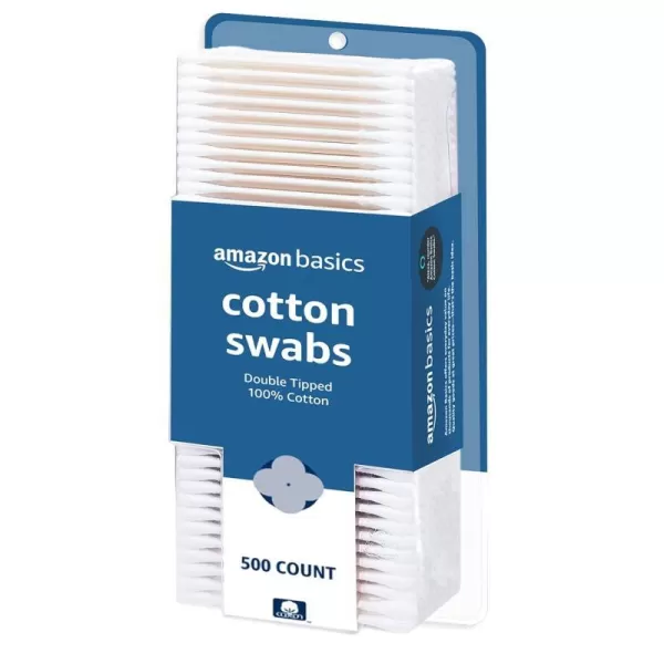 Amazon Basics Cotton Swabs 2000 Count 4 Packs of 500 Previously Solimo500 Count Pack of 1