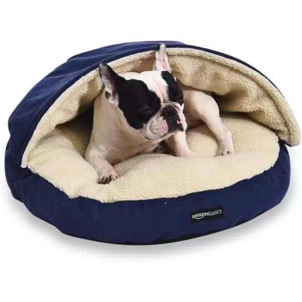 Amazon Basics Cozy Pet Cave Bed for Dog Large 35 x 35 x 13 Inches BlueBlue 250L x 250W x 120Th