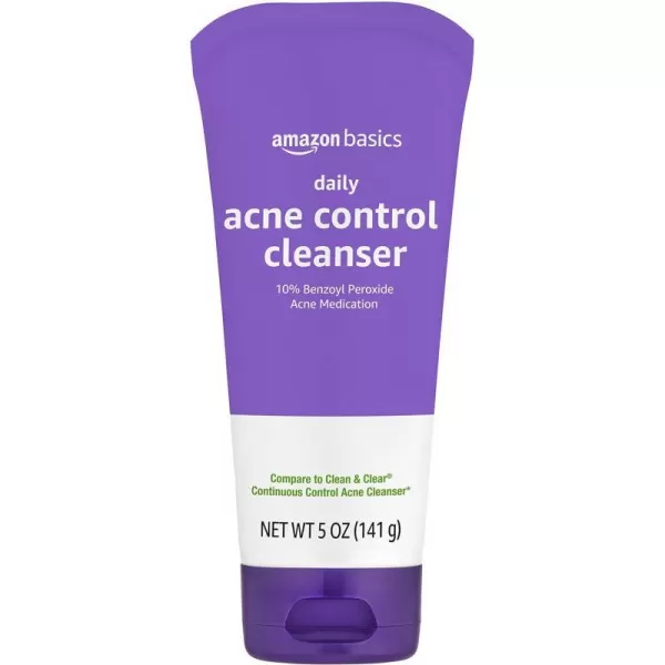 Amazon Basics Daily Acne Control Cleanser Maximum Strength 10 Benzoyl Peroxide Acne Medication Fragrance Free 5 Ounce5 Ounce Pack of 1