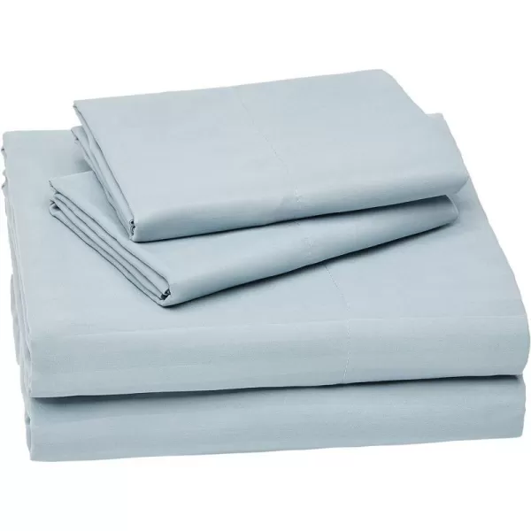 Amazon Basics Deluxe Microfiber Striped 3Piece Sheet Set4 pcs Spa Blue FullSpa Blue Full