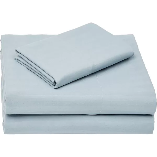 Amazon Basics Deluxe Microfiber Striped 3Piece Sheet Set4 pcs Spa Blue FullSpa Blue Twin