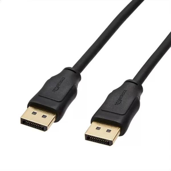 Amazon Basics DisplayPort 12 Cable 216Gbps HighSpeed 4K60Hz 2K165Hz GoldPlated Plugs 6 Foot Black10 Feet 1Pack