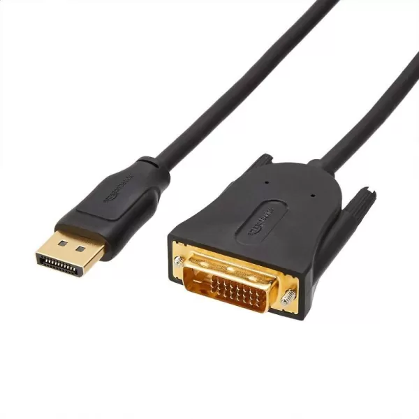 Amazon Basics DisplayPort to DVI Display Cable 1920x1080p 108060Hz Vinyl Cable GoldPlated Plugs 6 Foot Black3 Feet 10Pack