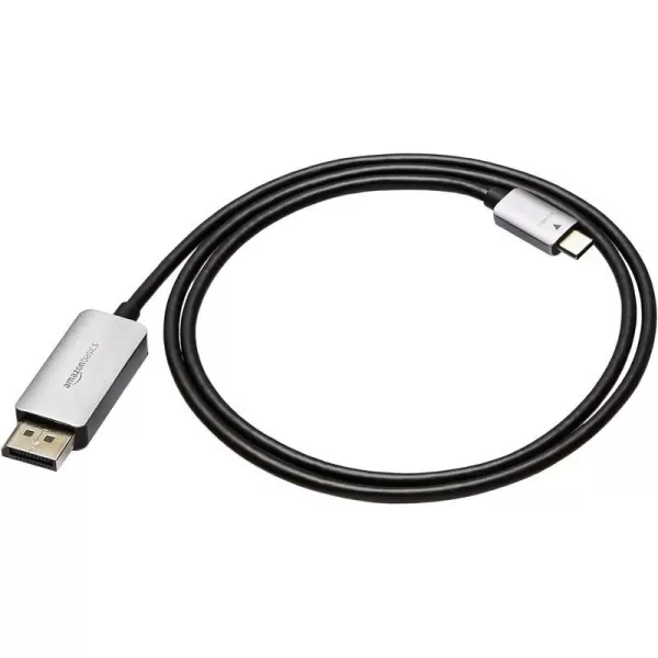 Amazon Basics DisplayPort to USBC Cable 4Kx2K60Hz Aluminum Housing 6 Feet Black3Foot