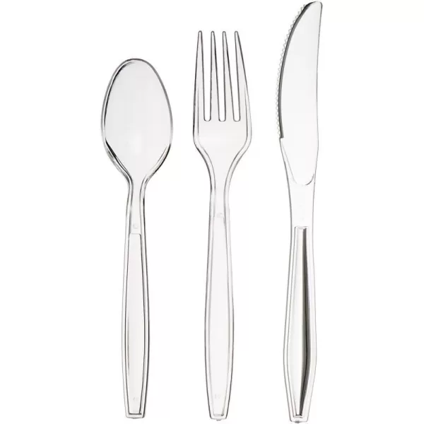 Amazon Basics Disposable Clear Plastic Utensil Cutlery 360Piece Set1800Piece