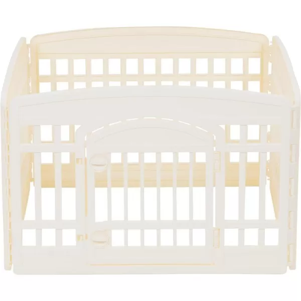 Amazon Basics Dog Playpen Pet Exercise Pen with Door 34Inches 8 Panel Beige4 Panel  24H Beige
