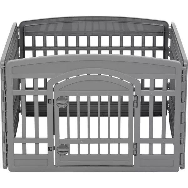 Amazon Basics Dog Playpen Pet Exercise Pen with Door 34Inches 8 Panel Beige4 Panel  24H Dark Gray
