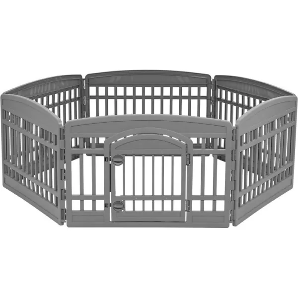 Amazon Basics Dog Playpen Pet Exercise Pen with Door 34Inches 8 Panel Beige6 Panel  24H Dark Gray