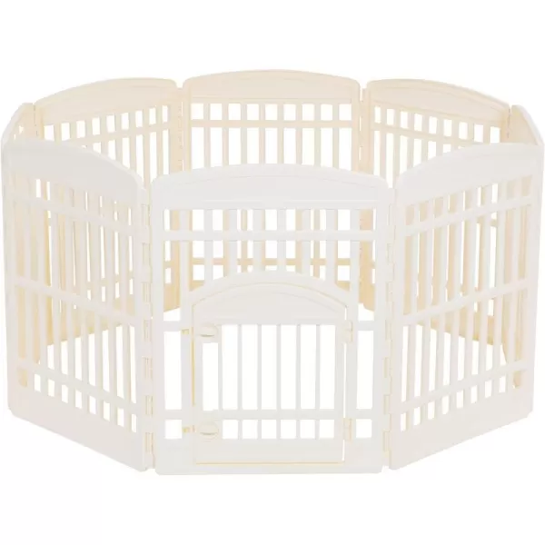 Amazon Basics Dog Playpen Pet Exercise Pen with Door 34Inches 8 Panel Beige8 Panel  34H Beige