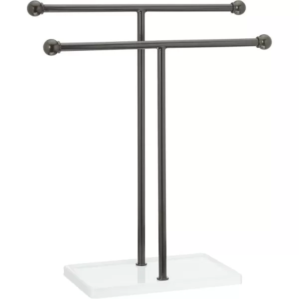 Amazon Basics DoubleT Hand Towel Holder and Accessories Jewelry Stand TShape BronzeWhiteBronzeWhite