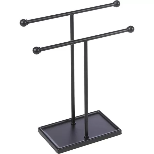 Amazon Basics DoubleT Hand Towel and Accessories TShape Stand NickelWhiteBlack