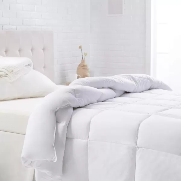 Amazon Basics Down Alternative Bedding Comforter Duvet Insert FullQueen White LightKing Warm