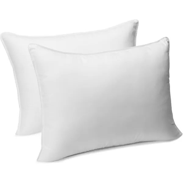 Amazon Basics Down Alternative Pillows Soft Density For Stomach and Back Sleepers Standard Pack of 2 White 26 in L x 20 in WStandard Pack of 2 Soft