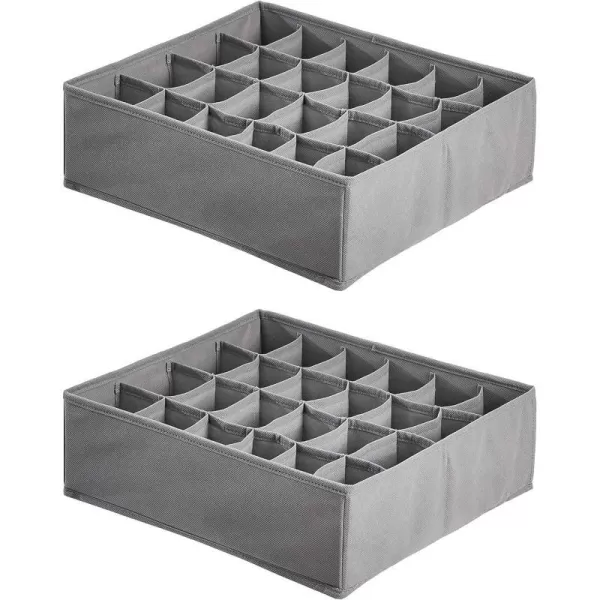 Amazon Basics Dresser Drawer Storage Organizer for Undergarments Set of 4  GraySet of 2 Large