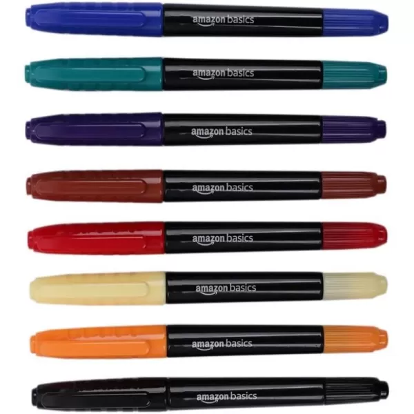 Amazon Basics Dual Tip Permanent Markers Bullet Tip and Ultra Fine Tip 8Pack AssortedAmazon Basics Dual Tip Permanent Markers Bullet Tip and Ultra Fine Tip 8Pack Assorted