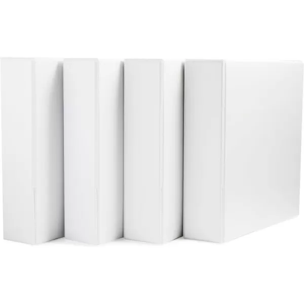 Amazon Basics Economy 3 Ring Binder Showcase View Binder with 3 Inch DRing 2Pack White2inch 4Pack