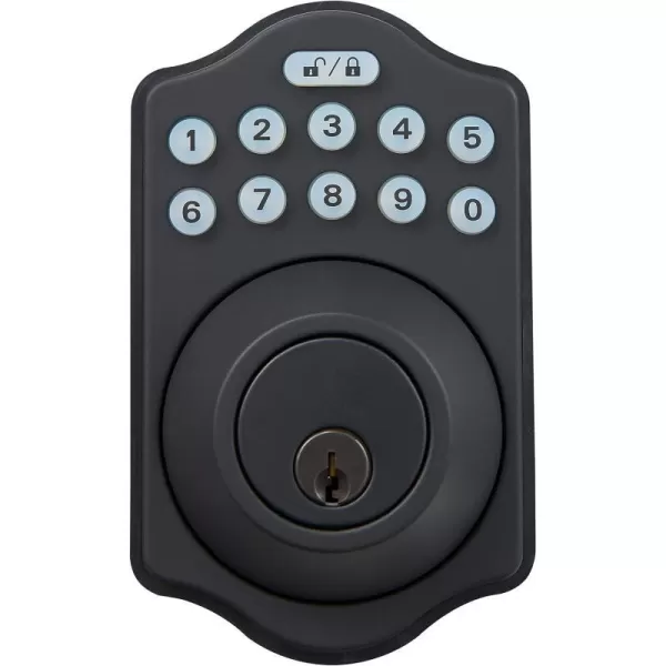 Matte Black Traditional Electronic Keypad Deadbolt (Pack of 6)