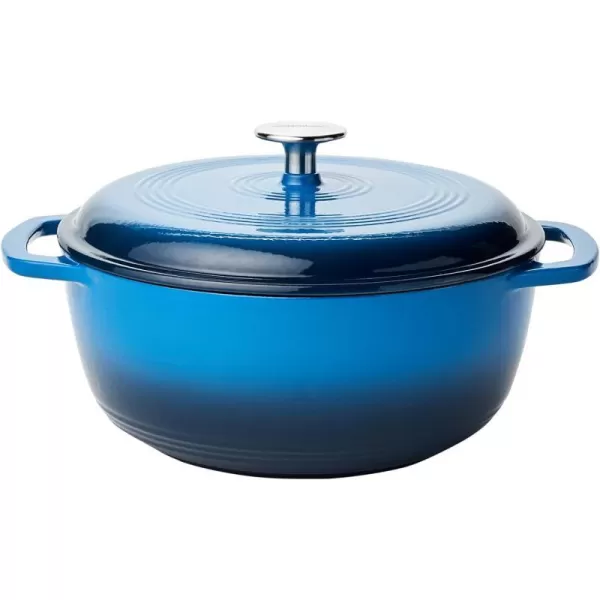 Amazon Basics Enameled Cast Iron Covered Round Dutch Oven 6 Quart Matte NavyBlue 43Quart