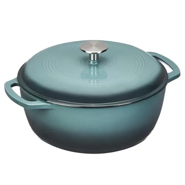 Amazon Basics Enameled Cast Iron Covered Round Dutch Oven 6 Quart Matte NavyGray 43Quart