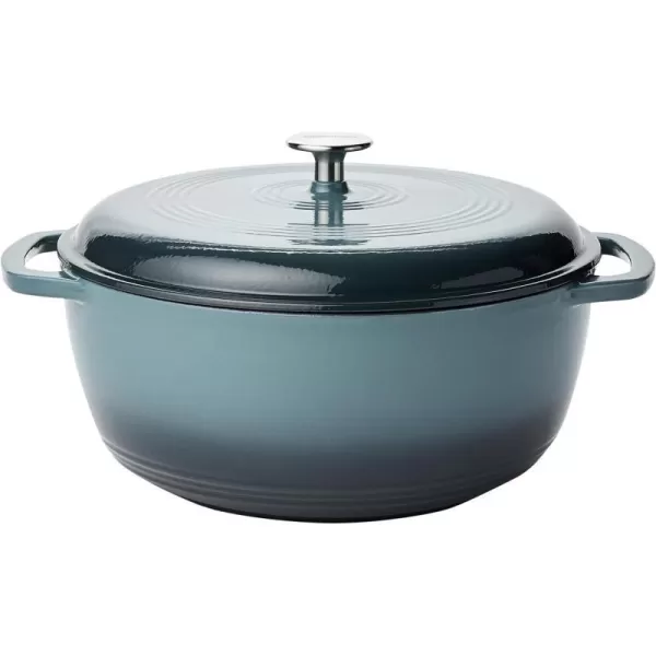 Amazon Basics Enameled Cast Iron Covered Round Dutch Oven 6 Quart Matte NavyGray 73 Quart