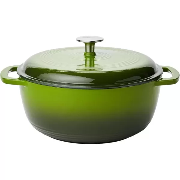 Amazon Basics Enameled Cast Iron Covered Round Dutch Oven 6 Quart Matte NavyGreen 43Quart