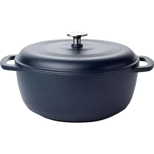 Amazon Basics Enameled Cast Iron Covered Round Dutch Oven 6 Quart Matte NavyMatte Navy 6 Quart
