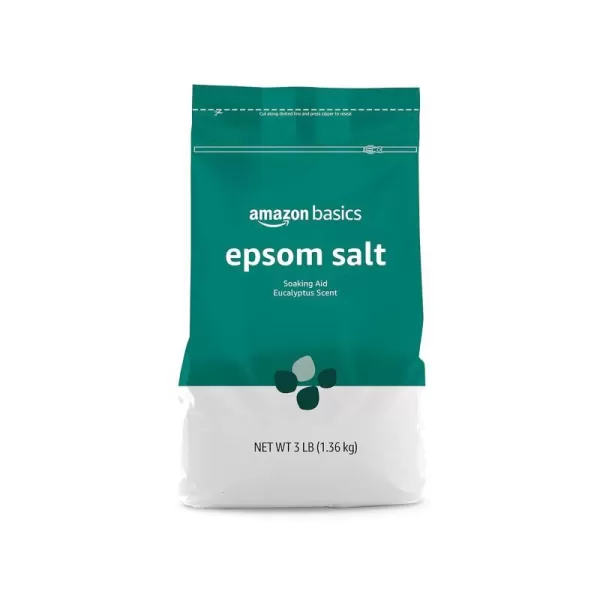 Amazon Basics Epsom Salt Soaking Aid Lavender Scented 3 Pound 6Pack Previously SolimoEucalyptus 3 Pound Pack of 1