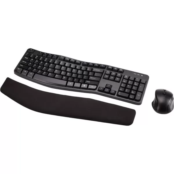 Amazon Basics Ergonomic Wireless Keyboard Mouse Combo  QWERTY  BlackAmazon Basics Ergonomic Wireless Keyboard Mouse Combo  QWERTY  Black