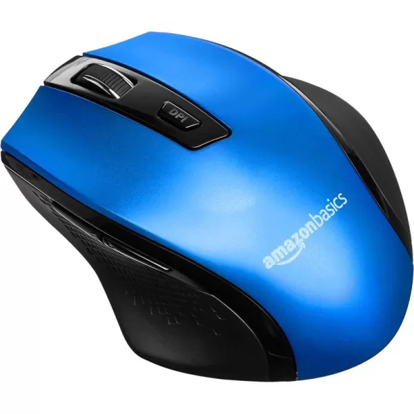 Amazon Basics Ergonomic Wireless PC Mouse  DPI adjustable  BlackBlue